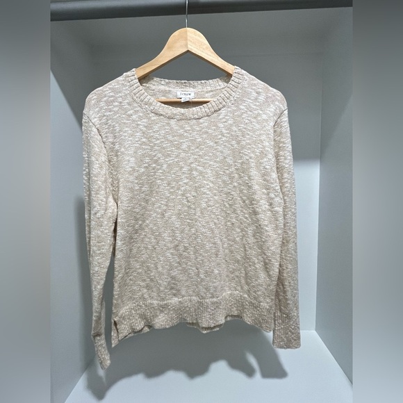 J. Crew Crewneck Beach Sweater light khaki Knit Pullover Size Small NEW cotton - Picture 6 of 9